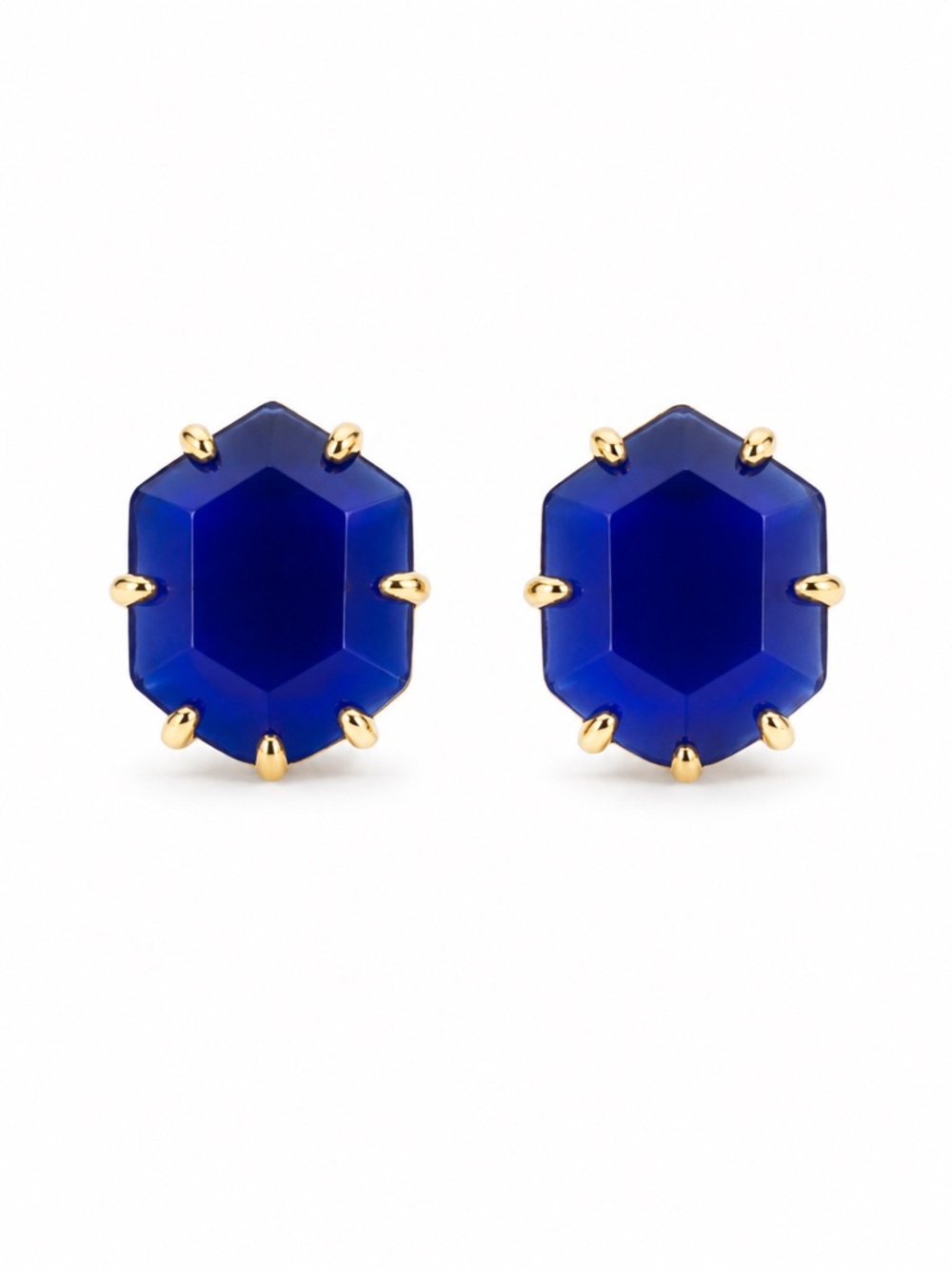 New - Kendra Scott Morgan Cobalt Blue Gold-Tone Stud Earrings - Retired